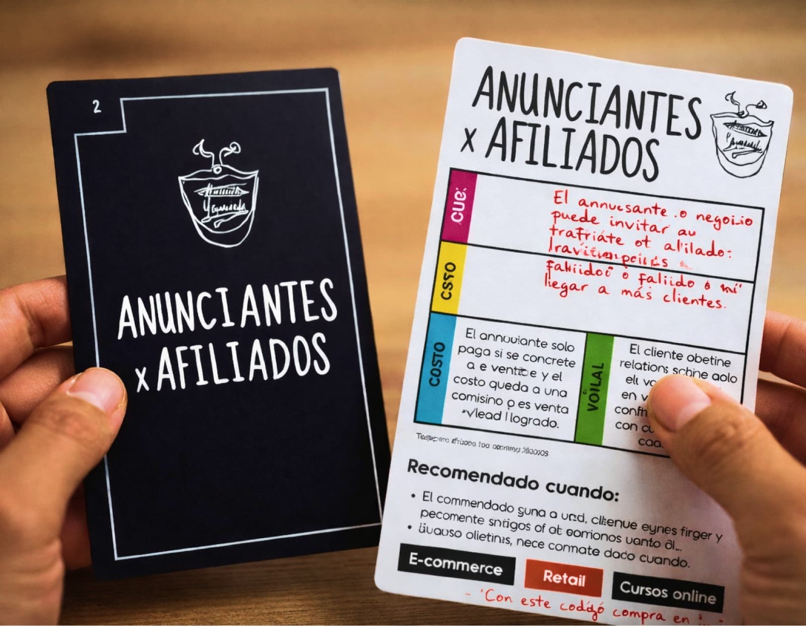 Carta de juego anunciantes y afiliados